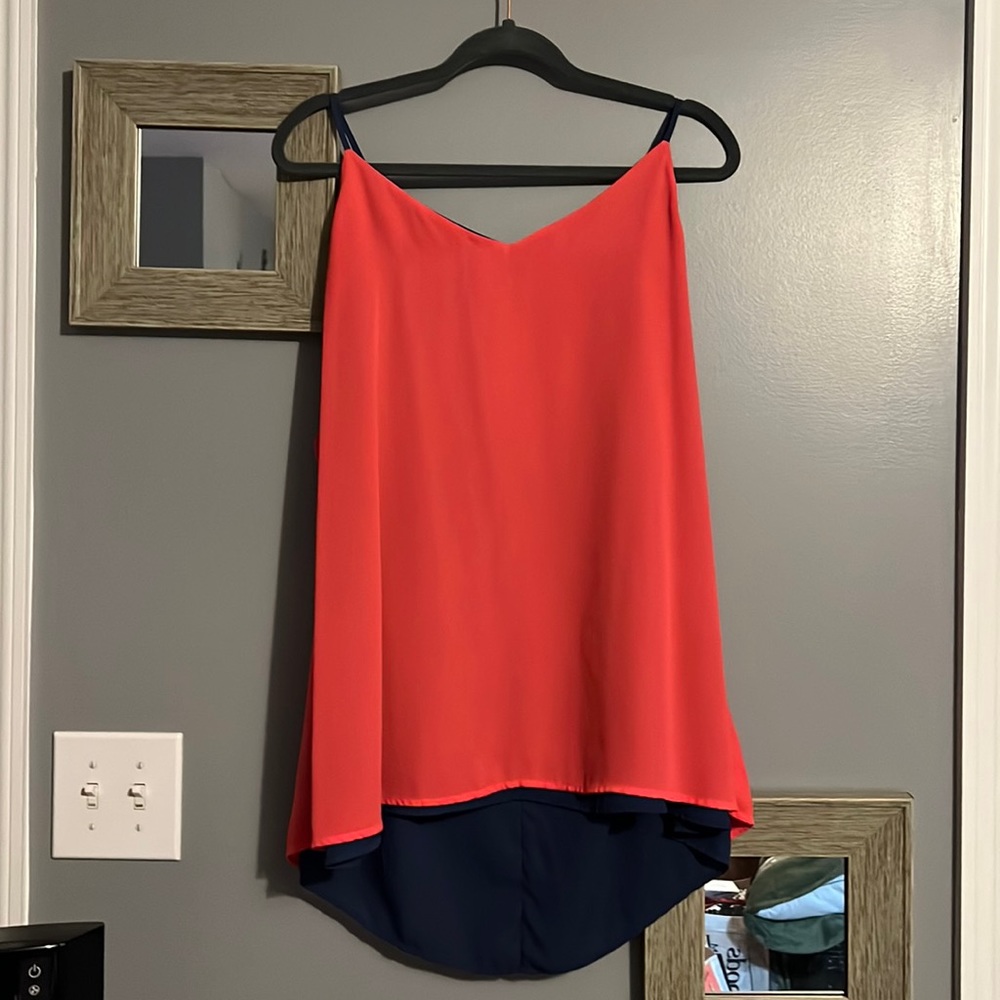 Two color tank blouse
